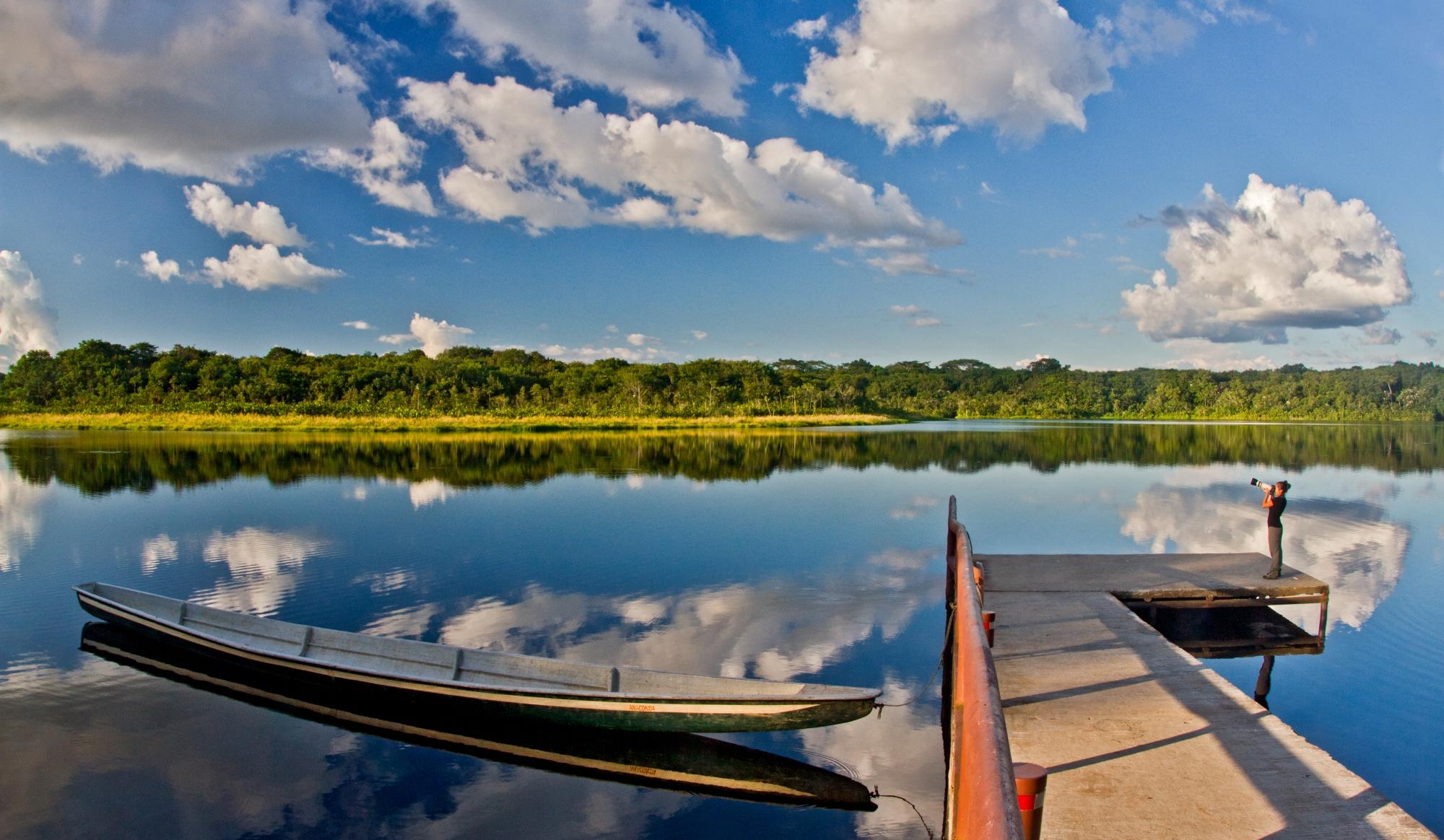 lake view from napo wildlife centre amazon ecuador