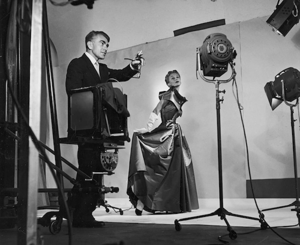 Photographer Horst directing lights and cameras be