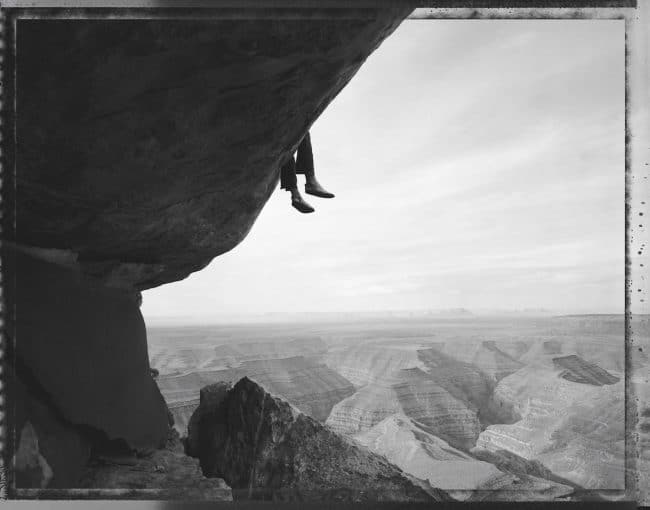 Polaroid Project Mark Klett, Contemplating the view at Muley Point, Utah, 1994, 1994