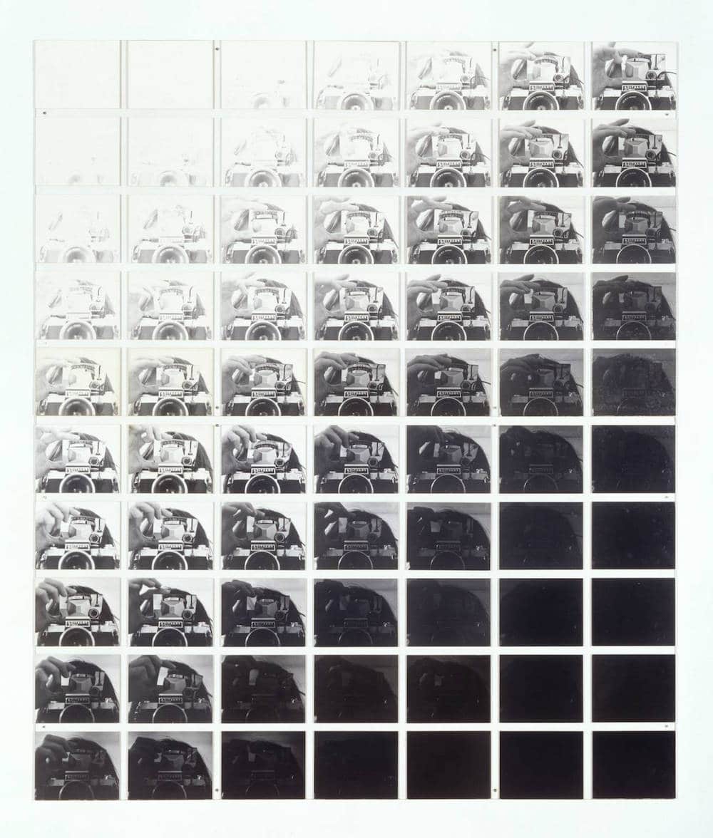 Conceptual Art in Britain 1964 - 1979 Camera Recording its Own Condition (7 Apertures, 10 Speeds, 2 Mirrors) 1971 by John Hilliard born 1945