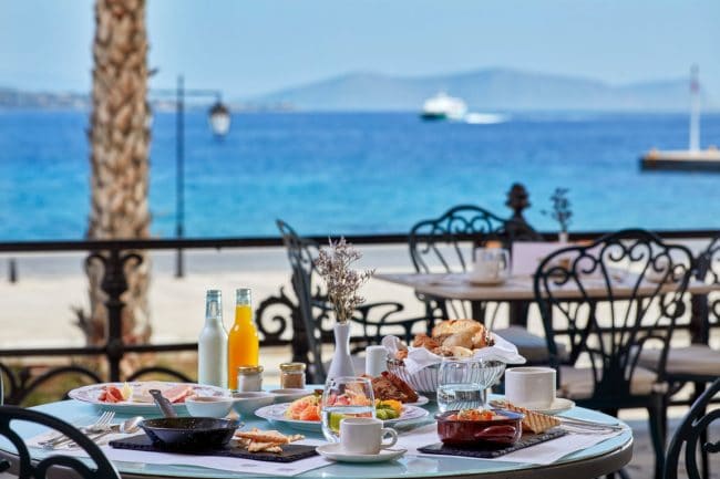 Poseidonion view from terrace at breakfast
